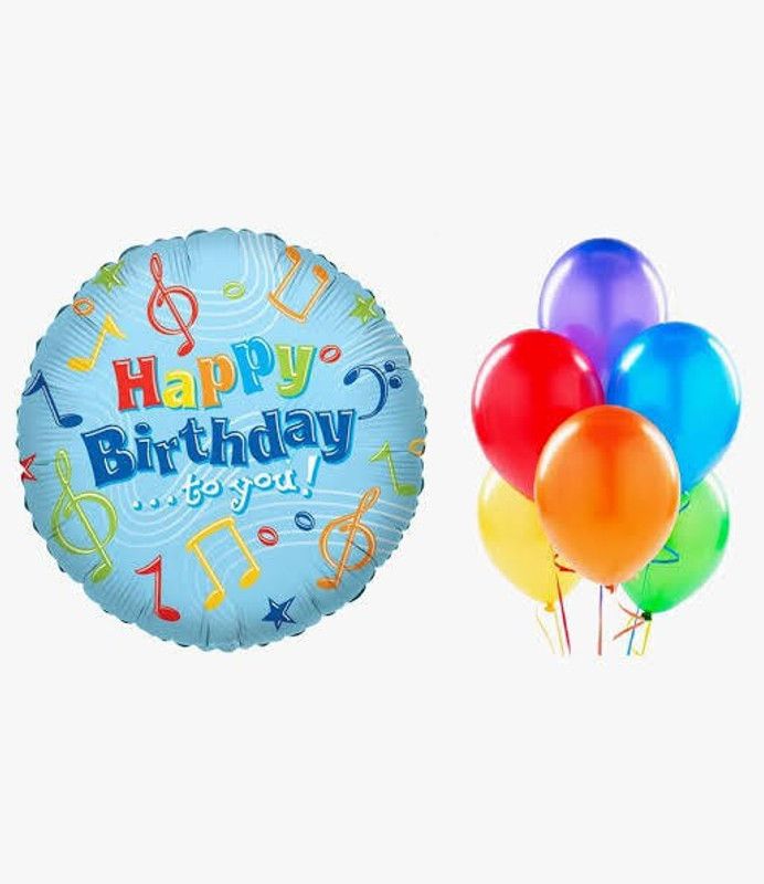 gorgeous moment Printed Happy Birthday/Happy Birthday Round Shape Foil Balloon with multicolor balloons for making parties special Balloon  (Multicolor, Pack of 22)