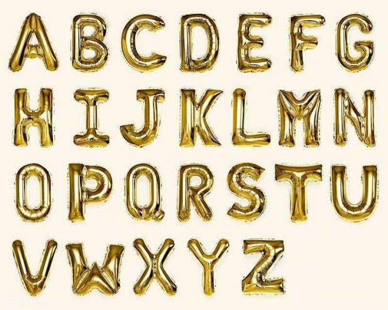 gorgeous moment Solid Foil Balloon Alphabet Letter A TO Z Gold Letter Balloon as12 Balloon  (Gold, Pack of 26)