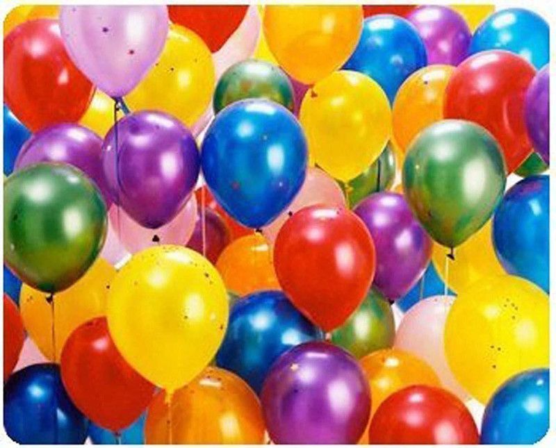 FLIPZON Solid BALLOONMULTIPO100 Balloon  (Multicolor, Pack of 100)