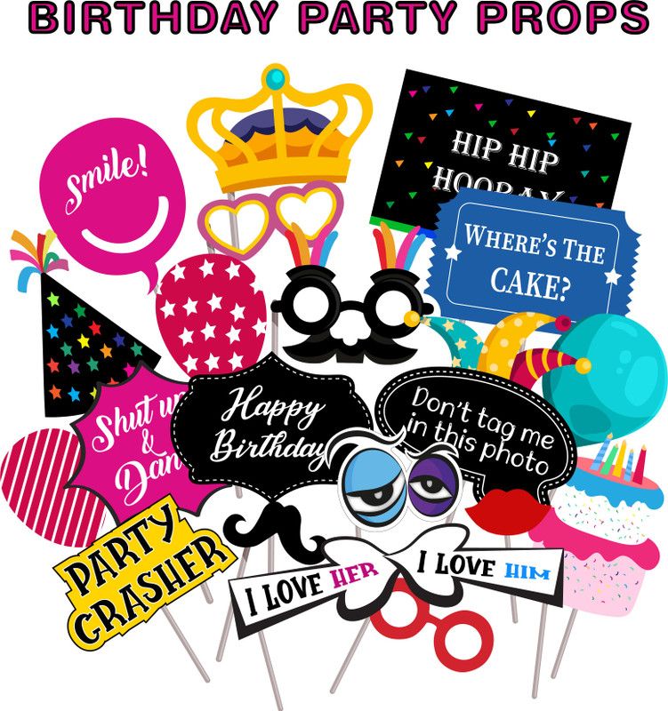 R G ACCESORIES PP-Cake-Topper_1 Photo Booth Board  (Birthday)