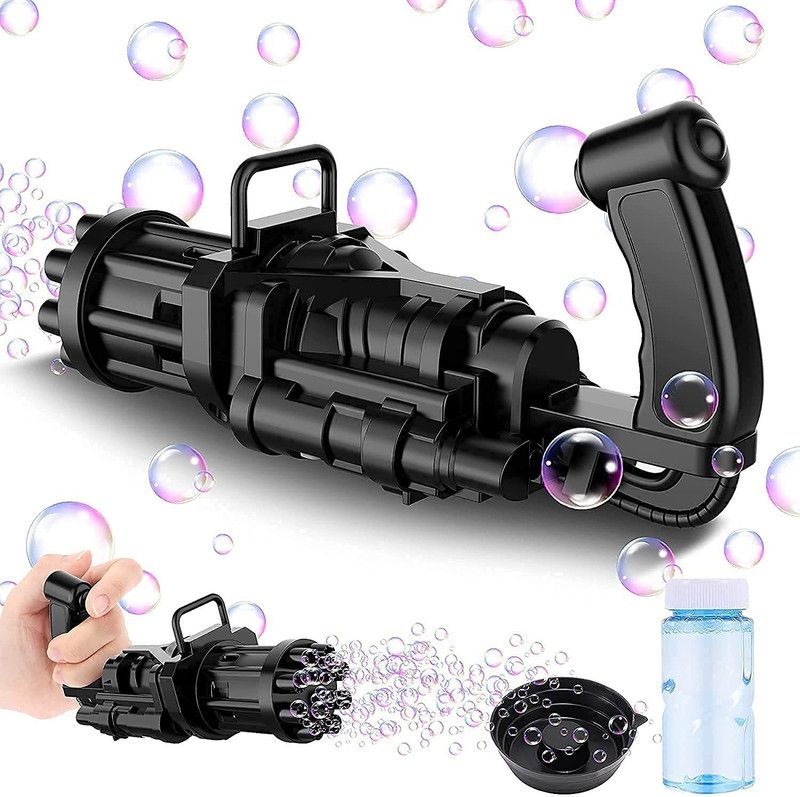 tommy toy bubble gun solution with 8-Hole Electric Bubble Gun New Gatling Bubble Toys Girl Toy Bubble Maker