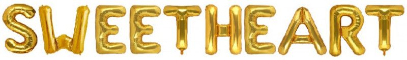 Stylewell Solid Golden Color Popular And Trending Name (Sweetheart) 3D Foil Balloon  (Gold, Pack of 10)