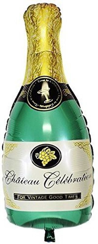 A To Z Traders Solid hampagne Bottle Foil Balloon for Bachellorette Party or any other occassion Letter Balloon  (Green, Pack of 1)