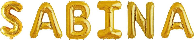 Offer99 Solid "SABINA" Letter Foil Balloon for Happy Birthday party Celebration Letter Balloon  (Gold, Pack of 1)