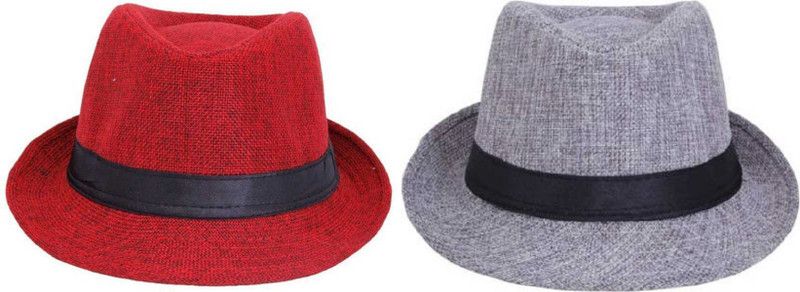RBSFLOZIO HAT  (Red, GRAY, Pack of 2)