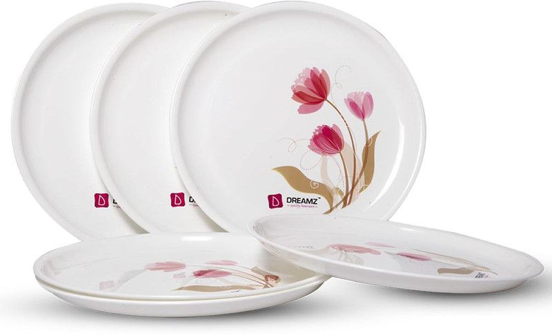 VERILUXE Lily Quarter Plate  (Pack of 6, Microwave Safe)