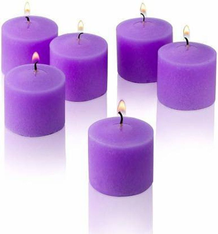 BHARTI TRADERS r Set of 6 lavender Fragrance Votive Candle (Blue, Pack of 6) Candle  (Purple, Pack of 6)