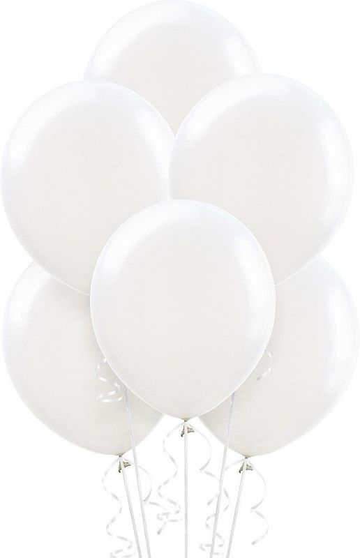 Tiank Innovation Solid 10 Inch White Metallic Balloon for Decoration Balloon  (White, Pack of 100)