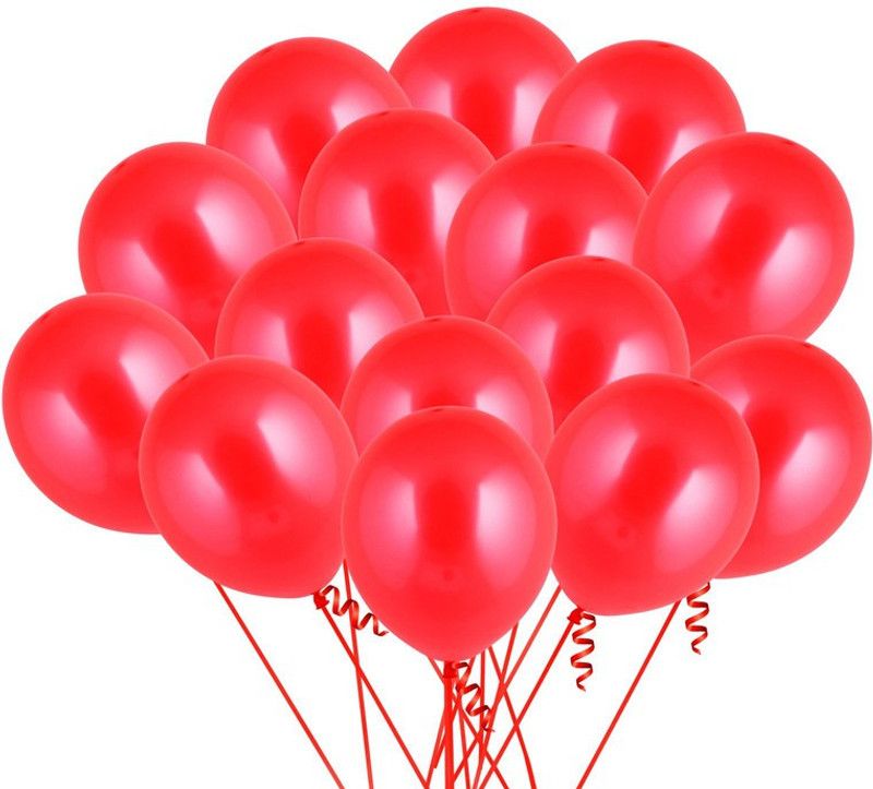 PARTY MIDLINKERZ Solid Set Of 51 Pcs Red Balloons combo Decoration/Girls birthday decoration Balloon  (Red, Pack of 51)