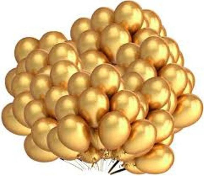 SV Traders Solid 678943678394 Balloon  (Gold, Pack of 1)