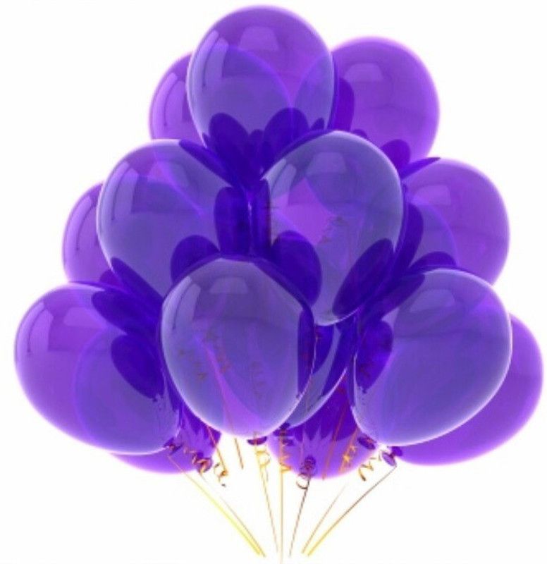 PartyballoonsHK Solid Metallic Purple (Pack of 50) Balloon  (Purple, White, Pack of 50)