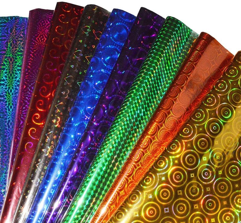 kigs enterprise Pack of 25 Sheets Plastic Holographic Metallic Colour Paper Wrapping Sheets Especially for Gifts for Loved, 24x17-inch 25-Sheets (Multicolour) (Pack of 25) Paper Gift Wrapper  (Multicolor)
