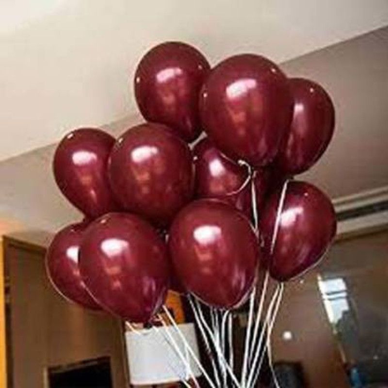 jeenishaworld Solid happy birthday wine metallic red balloons,( pack of 200) for anniversary, party, happy birthday, decoration Balloon  (Red, Pack of 1)
