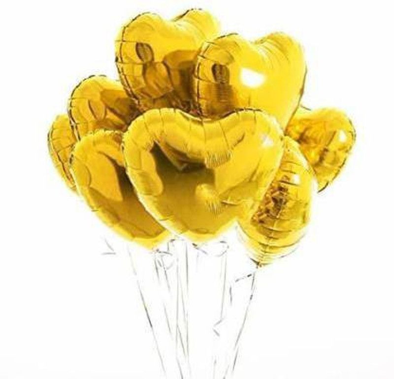 GREENWORLDDECOR Solid PA60 Balloon  (Gold, Pack of 10)