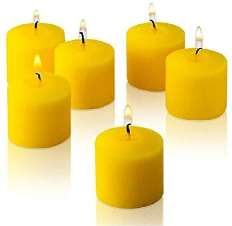 homedecor anurudh Yellow votive Candles 6 Candle  (Yellow, Pack of 6)