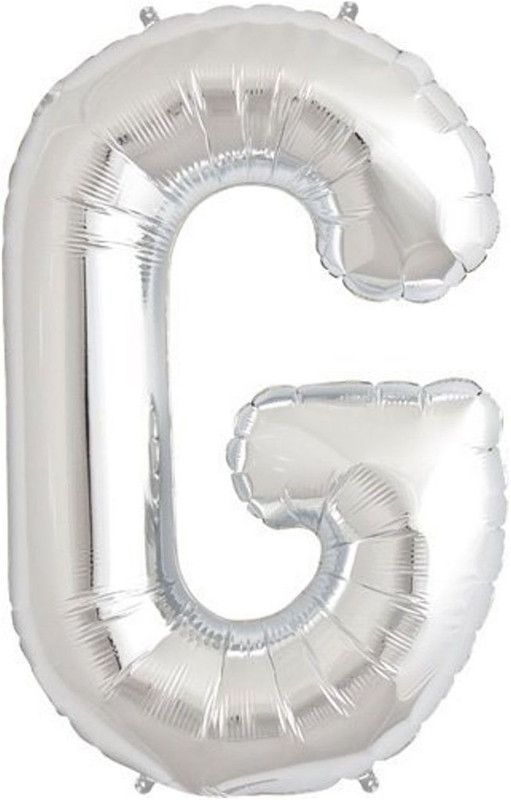 FUNCART Solid 30'' Foil Balloon Letter "G" of Alphabets - Silver Balloon  (Silver, Pack of 1)