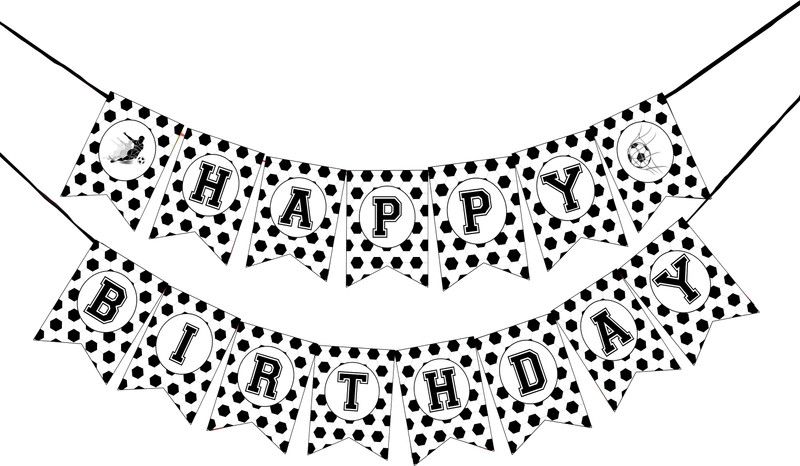FUNCART soccar theme Happy birthda letter decoration kids boys, girls sport party Banner  (4.11 ft, Pack of 15)