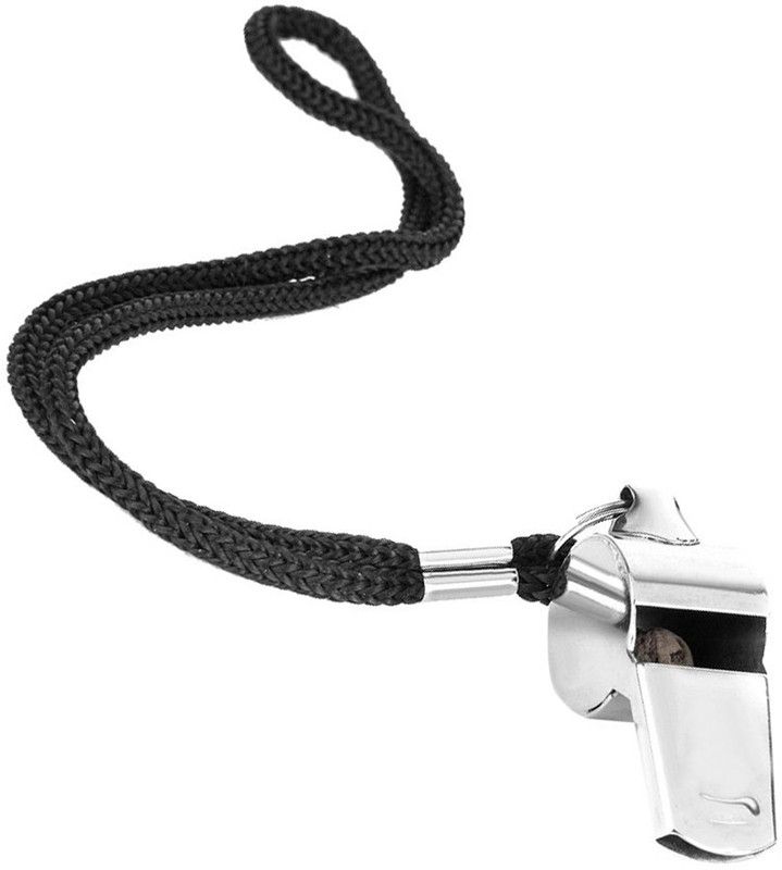 Futurekart New Metal Referee Whistle and Lanyard Football Soccer Pea Whistle  (Silver, Pack of 1)