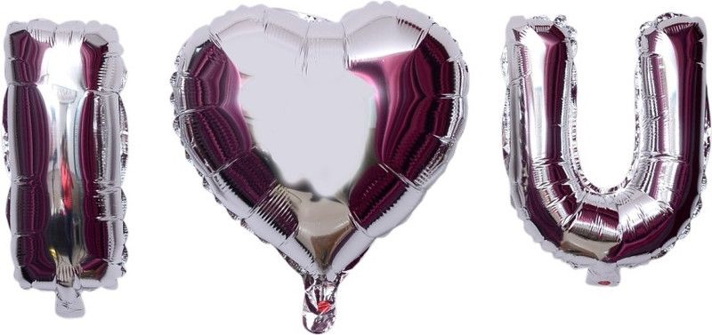 Starrenterprisess Solid star_RD2109 Letter Balloon  (Silver, Pack of 3)