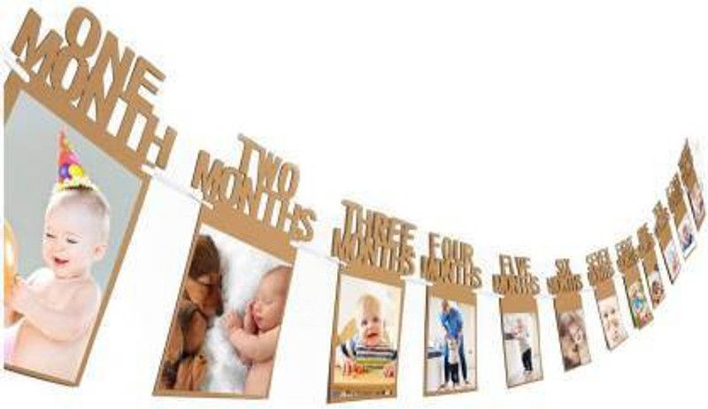 seal the deal 12 Months Photo Banner for First Year Birthday / Monthly Banner (12 Months) Banner / Monthly Milestone Photograph Bunting Garland Banner  (9 ft, Pack of 1)