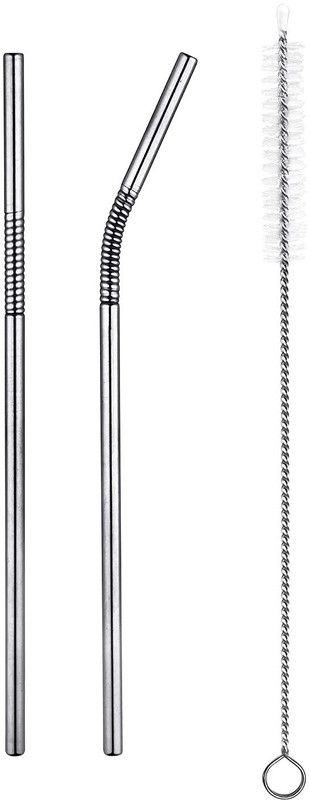 Kitchencare Straight Drinking Straw  (Silver, Pack of 1)