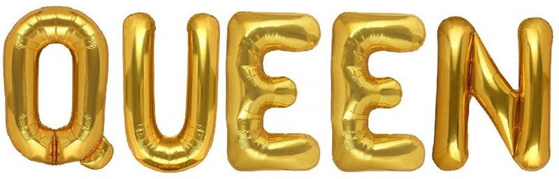 Utkarsh Solid Golden Color Popular And Trending Name (Queen) 3D Letter Balloon  (Gold, Pack of 5)