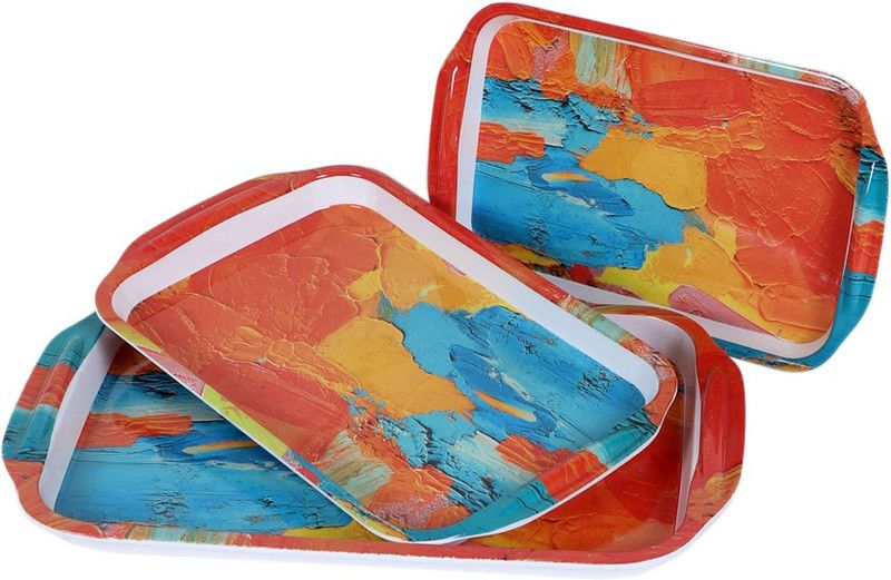 RRCH melamine set of 3 tray set Tray  (Pack of 3)