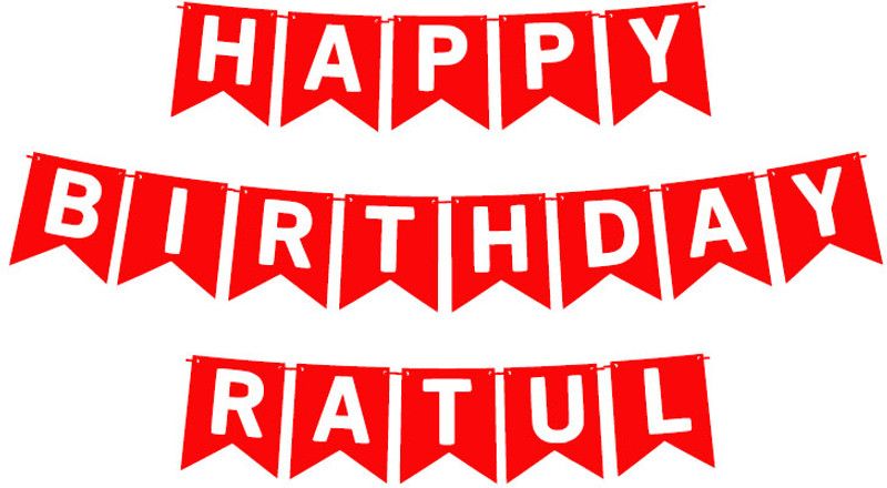 Midas Craft Happy Birthday Ratul_01. Pennant Banner  (10 ft, Pack of 1)