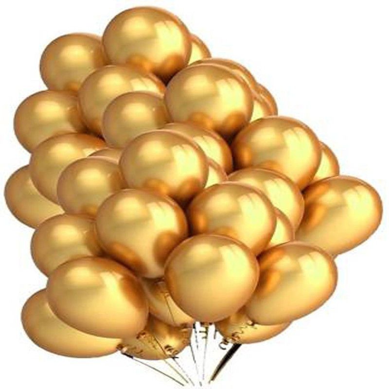 Trixzoom Solid gold Balloon  (Gold, Pack of 50)
