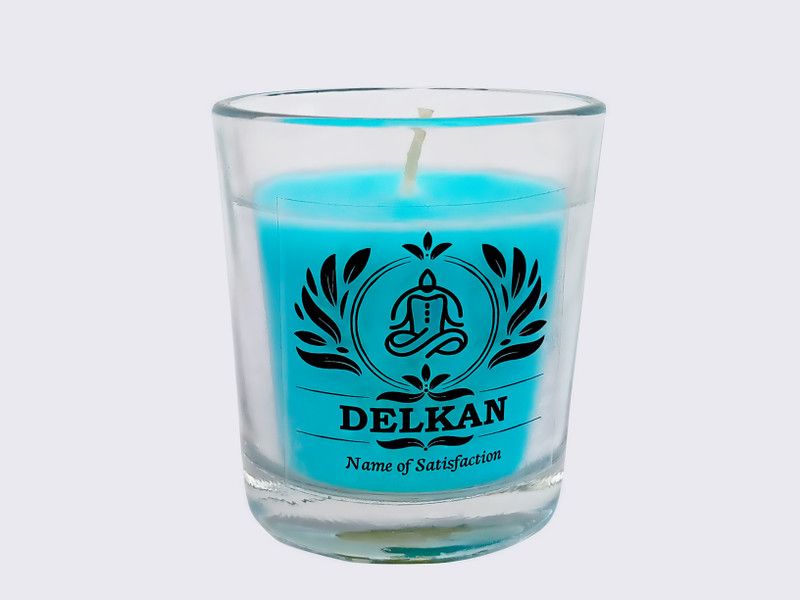 delkan OCEAN FRESH1Shot Glass Scented Candle, Spa, Gifting & Aromatherapy|115 Grams Candle  (Blue, Pack of 2)