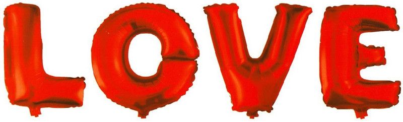 gorgeous moment Solid Love Letter Foil Balloon Anniversary Wedding Valentines 18 inch, Balloon  (Multicolor, Pack of 4)