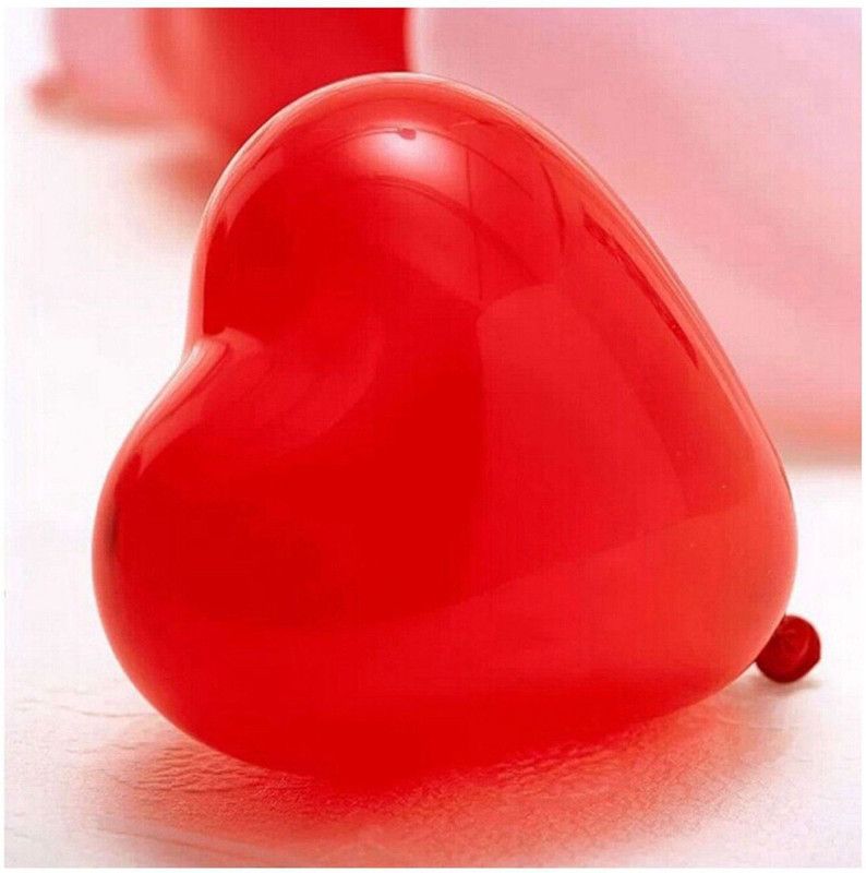 Shatchi Solid Red Hearts Shaped Balloons for Valentine,Anniversary,Wedding,Celebration - 5Pcs Balloon  (Red, Pack of 1)