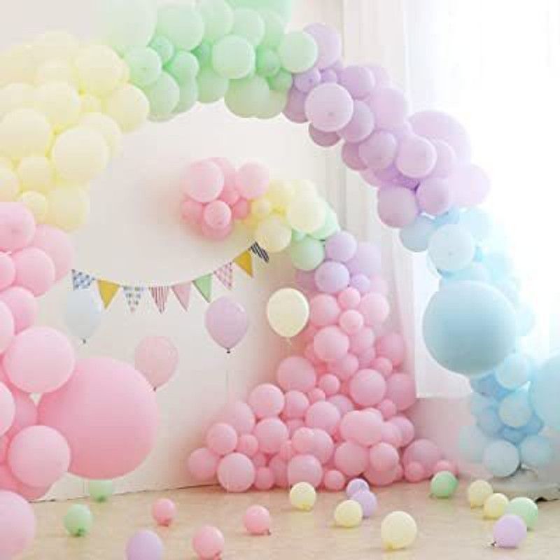 Juneja Enterprises Solid Premium Quality Pastel Balloons Balloon  (Multicolor, Pack of 50)