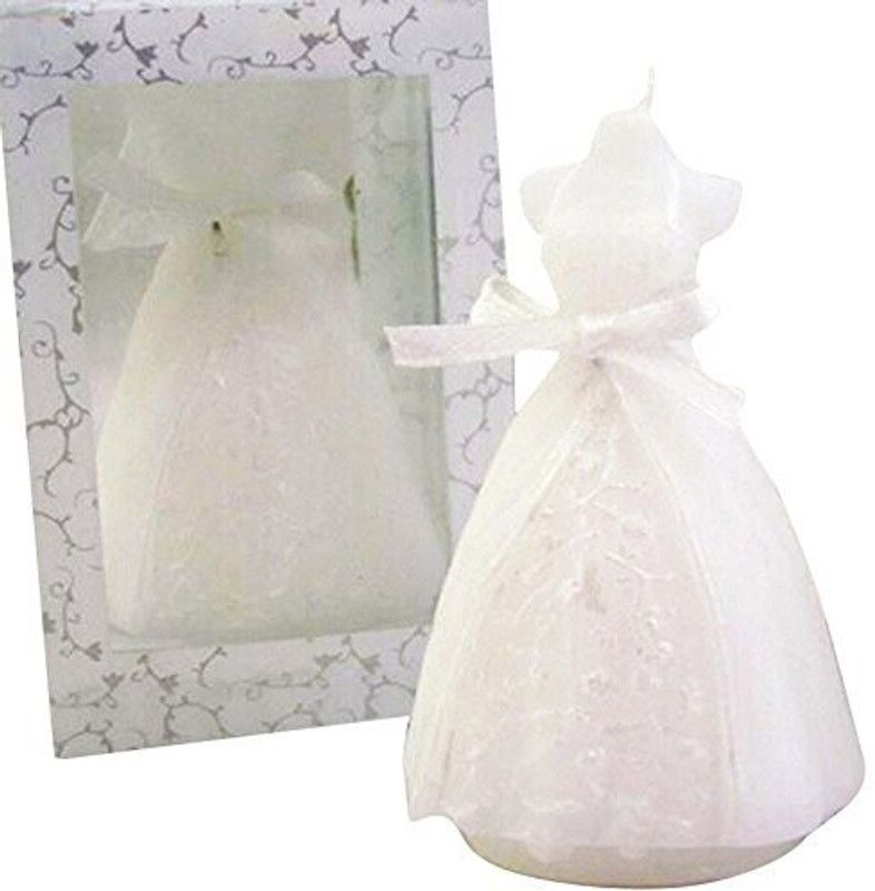 Futaba Bridal Gown Dress Candle  (White, Pack of 1)