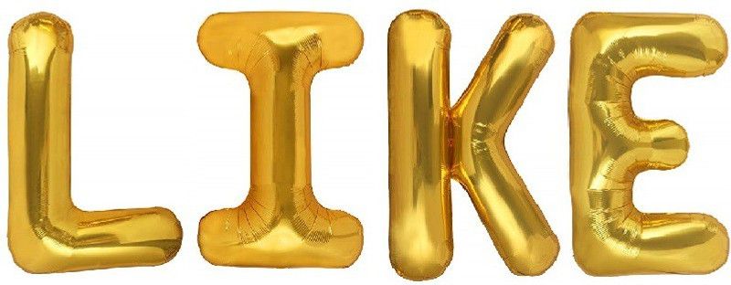 Stylewell Solid Popular And Trending Name ( Like ) Parties, Celebrations 3D Foil Balloon  (Gold, Pack of 4)