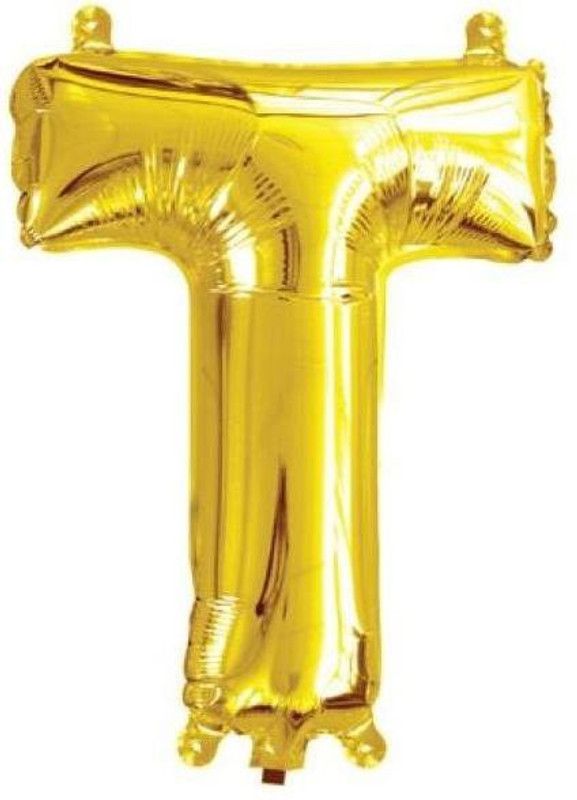 BashNSplash Solid 17" ALPHABET FOIL BALLOON BIRTHDAY PARTY DECORATION GOLDEN T (PACK OF 1) Letter Balloon  (Gold, Pack of 1)