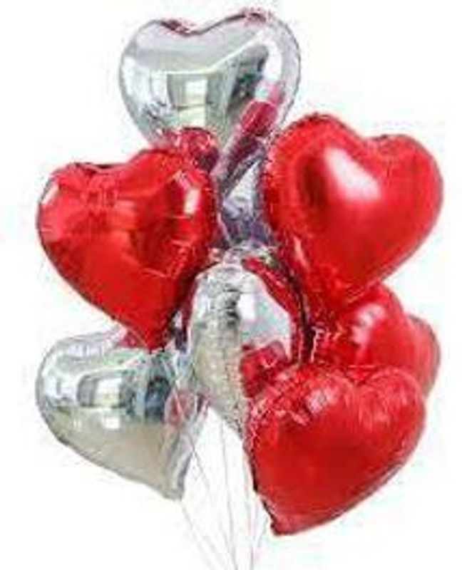 Starrenterprisess Solid star_RD5656577 Balloon  (Red, Silver, Pack of 10)