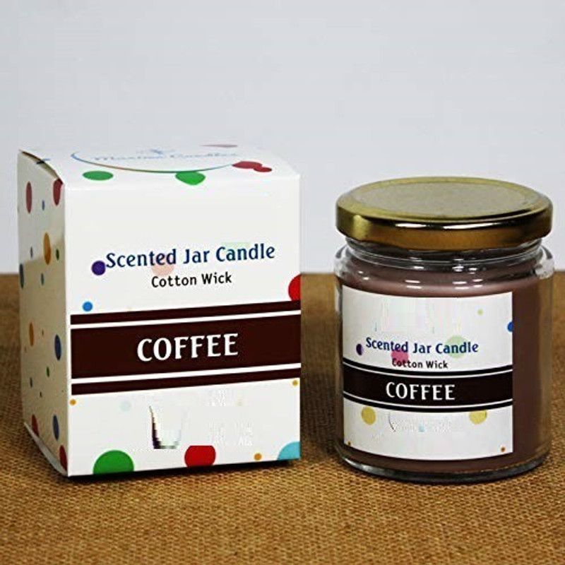 Twixxle XIX®-201-IK-Coffee Scented Jar Candle Candle  (Multicolor, Pack of 1)