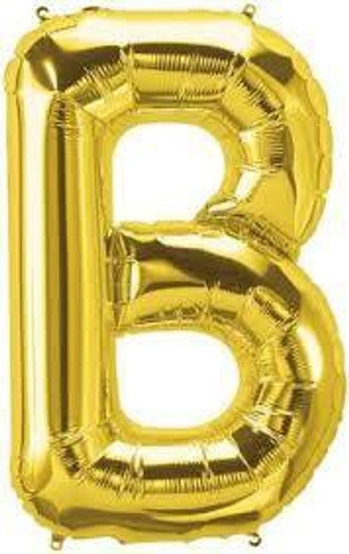 XBH Solid English B Alphabet 16 INCH Golden Foil Balloon Balloon  (Gold, Pack of 1)
