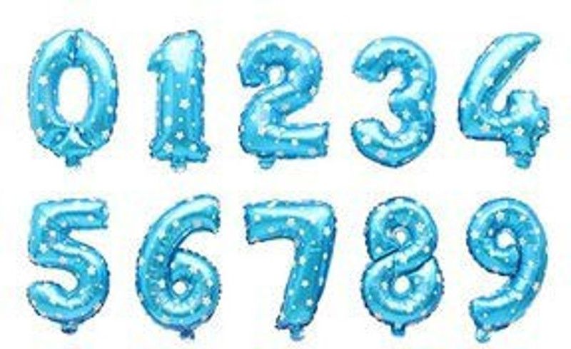 GADGETSWRAP Printed 16 Inch Number 0-9 Birthday Balloons Letter Balloon  (Multicolor, Pack of 1)