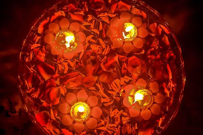Twixxle XIX™-479-ZX-Candles for Diwali,Christmas Home Decor in Flower Shape Pack of 4 Candle  (Multicolor, Pack of 4)