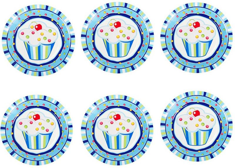 FUNCART Sweet Treat Cupcake Half Plate  (Pack of 6)