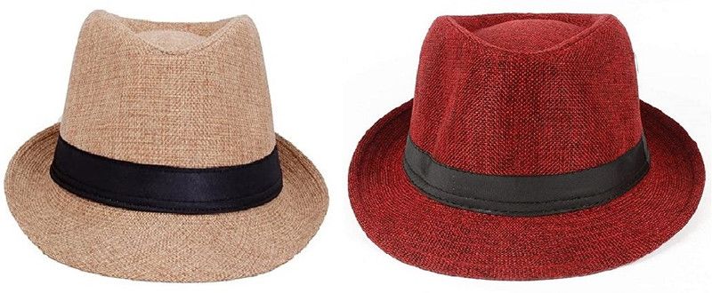 ALNIK Hat CAP  (LIGHT GOLD, RED, Pack of 2)
