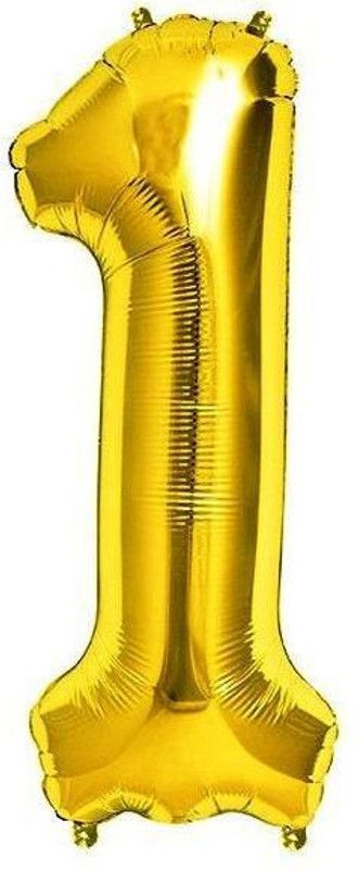 Neevaza Solid 1 Number Foil Balloon in Golden Color For Birthday|Anniversary|(Size - 32") Balloon  (Gold, Pack of 1)