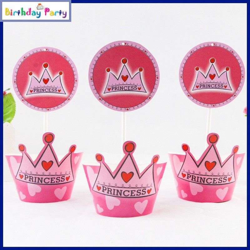 FUNCART Princess Crown theme cup cake wrapper princess paper Gift Wrapper  (Mutlicolor)