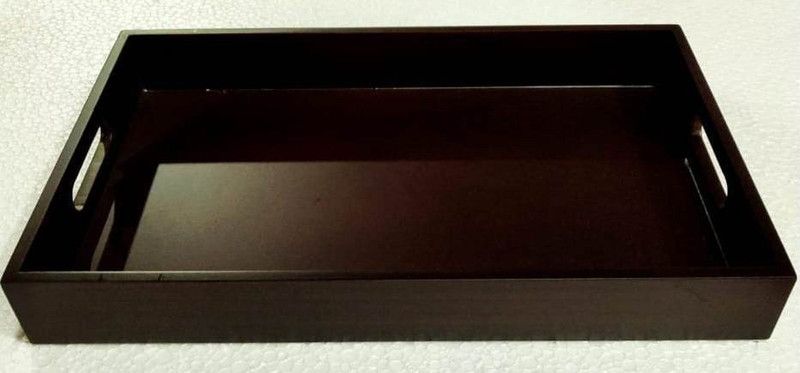 fs fancy Wooden Decorative Serving Tray simple 16 inch Long (brown)tray Tray  (Microwave Safe)