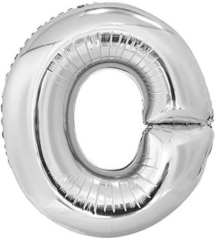 De-Ultimate Solid Silver Color Alphabet (O) 3D Foil Letter Balloon  (Silver, Pack of 1)
