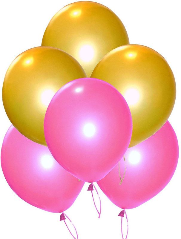 Lighter House Solid FK-612 Balloon  (Gold, Pink, Pack of 100)