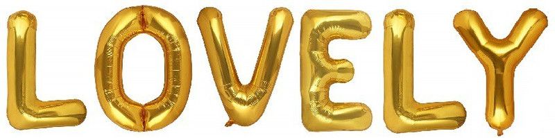 Stylewell Solid Golden Color Popular And Trending Name (Lovely) 3D Foil Balloon  (Gold, Pack of 6)
