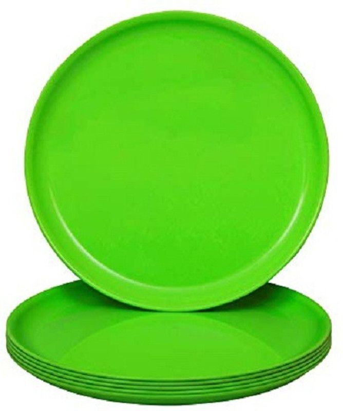Dream Home Full Round Green Plate (Pack of 6) Half Plate  (Pack of 6, Microwave Safe)